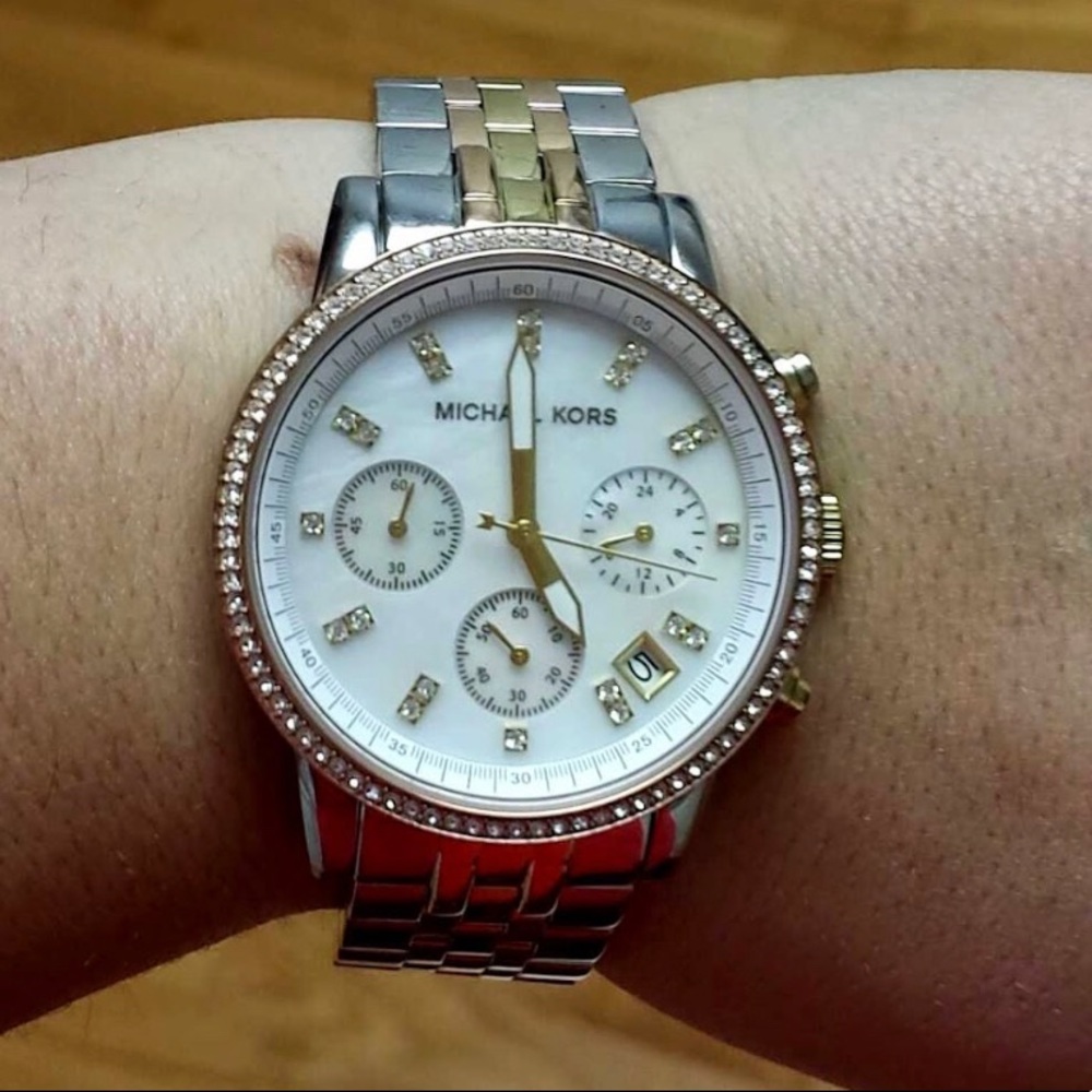 Gold, Rose Gold and Silver Michael Kors Watch
